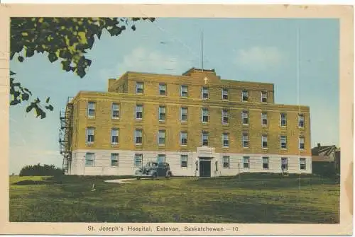 PC10857 St. Josephs Hospital. Estevan. Saskatchewan. Photogelatine. 1947