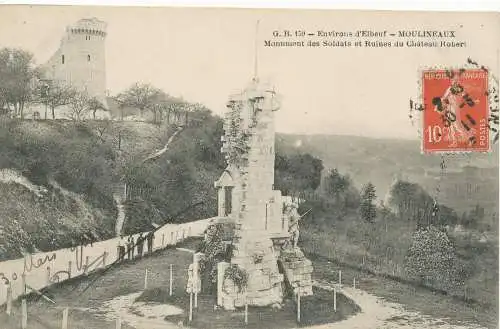 PC10002 Umgebung von Elbeuf. Mühlen. Soldatendenkmal und Schlossruinen