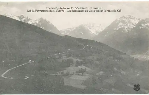 PC09734 Hohe Pyrenäen. Valle du Louron. Die Caillaouas-Berge und die Straße