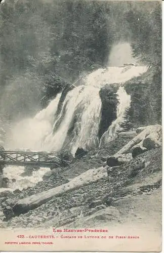 PC10745 Die hohen Pyrenäen. Kauterets. Lutour Wasserfall oder Pisse Arros. Pho