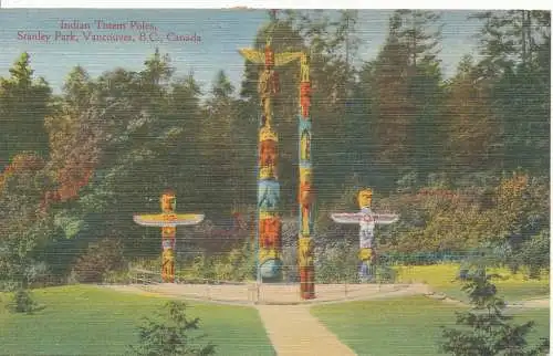 PC10047 indische Totemstangen. Stanley Park. Vancouver. B.C. Kanada. Coast Publish