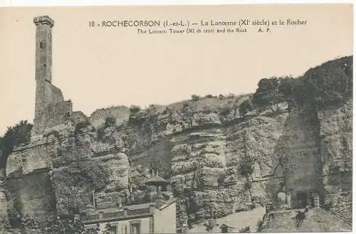 PC09785 Rochecorbon. Der Laternenturm und der Felsen. Papeghin. Nr. 10