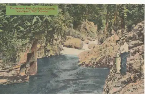 PC10048 Der Lachspool. Capilano Canyon Vancouver. B.C. Kanada. Coast Publishi