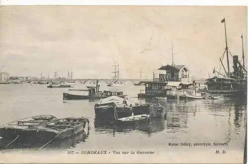 PC09969 Bordeaux. Blick auf die Garonne. Marcel Delboy. M.D.Nr. 107