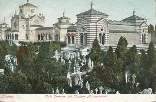 PC10750 Zentralallee auf dem Monumentalfriedhof. Mailand. Nr. 9489