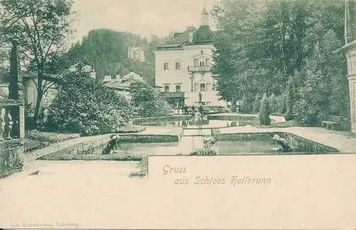 PC12251 Gruss aus Schloss Hellbrunn. Jos Kasseroller. B. Hopkins