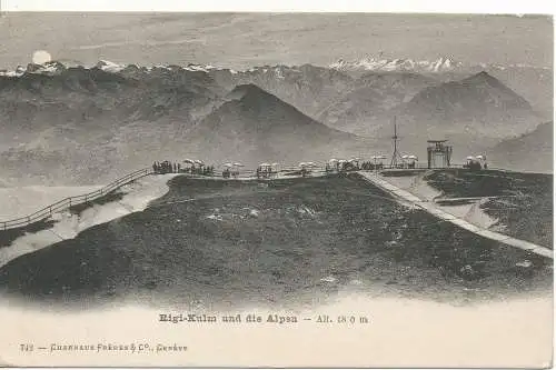 PC12181 Rigi Kulm und die Alpen. Fleischbrüder. Nr. 742. 1905