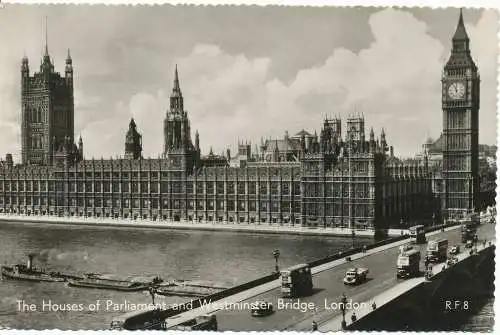 PC13606 Die Häuser des Parlaments und die Westminster Bridge. London. Fotoserie. R