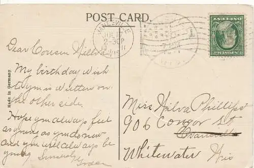 PC13069 Grußpostkarte. Nehmen Sie meine besten Wünsche mit. 1911