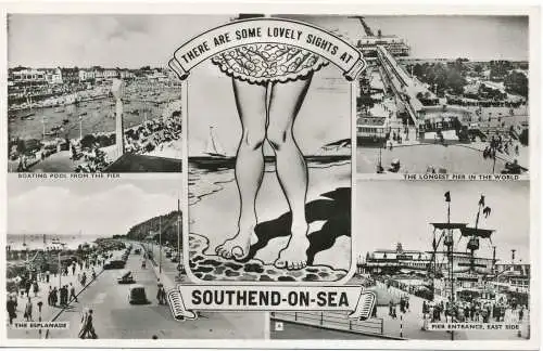 PC13472 Southend on Sea. Multi View. RP. 1956