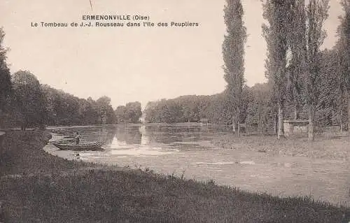 PC12958 Ermenonville. Das Grab von J.J. Rousseau in L Ile des Peupliers. L.