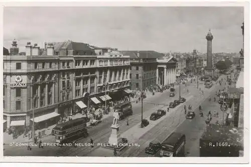 PC12105 O Connell Street und Nelson Pillar. Dublin. Valentinstag. Nr. R. 1668. RP