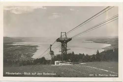 PC11910 Pfanderbahn. Blick auf den Bodensee. C. Risch Lau. Bregenz. Nr. 1651. RP