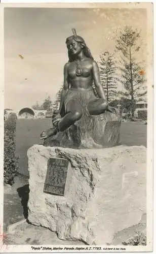 PC12074 Pania Statue. Marine Parade. Napier. Hurst. RP