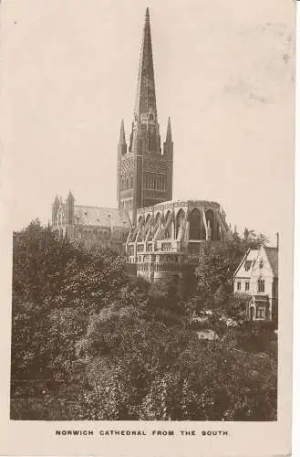 PC13772 Norwich Cathedral aus dem Süden. Stiefel. RP. 1912