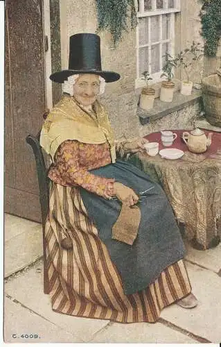 PC14141 Alte Postkarte. Walisische Frau. Photochrom. Celesque. Nr. C.4009. 1914