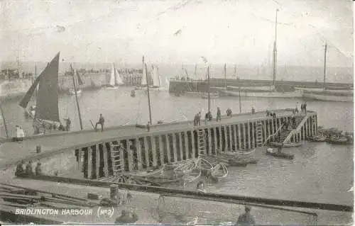 PC14191 Bridlington Harbour. Queen-Serie. 1912