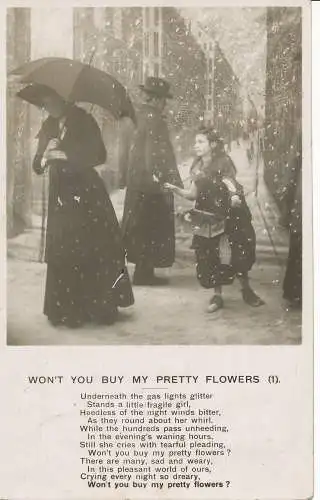 PC13892 Sie werden meine Blumen nicht kaufen. Bamforth. 1905