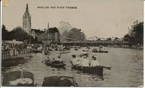 PC14301 Marlow und River Themse. Autofotoserie. 1911