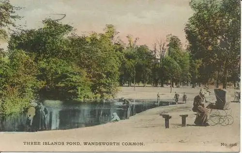 PC14316 Three Islands Teich. Wandsworth Common. 1910