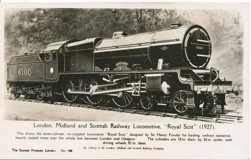 PC12661 London. Midland and Scottish Railway Lokomotive. Royal Scot. B. Matthews