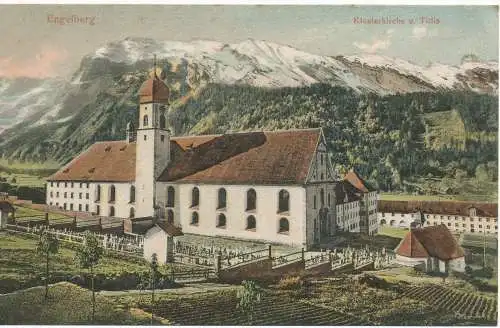 PC12776 von Engelberg. Klosterkirche u. Titlis. E. Goetz. Nr. 80067