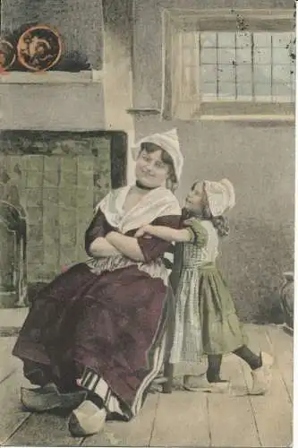 PC14322 Frau mit Mädchen. Postkarte. B.K.W.I. 1906