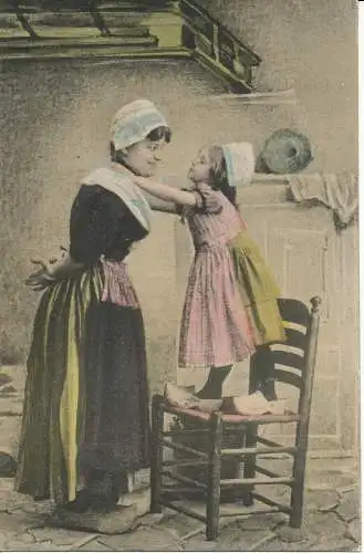 PC14323 Frau mit Mädchen. Postkarte. B.K.W.I. 1906