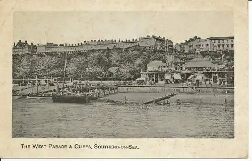 PC13954 The West Parade and Cliffs. Southend on Sea. 1911