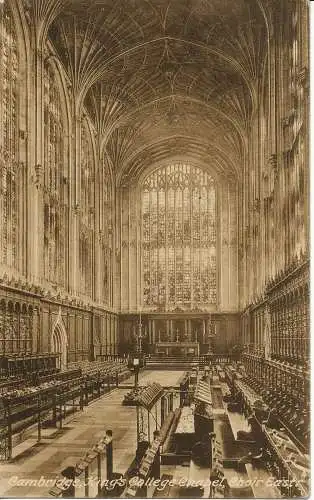 PC14641 Cambridge. Kings College Chapel. Chor East. Frith. 1938