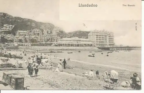 PC14174 Llandudno. Der Strand. Pfau. 1906