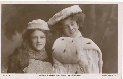 PC13804 vermisst Phyllis und Dorothy Monkman. Drehbar. RP. 1915