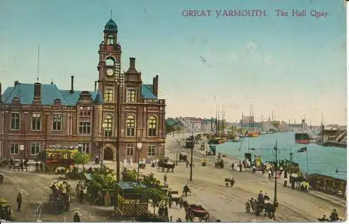 PC14164 Great Yarmouth. Der Hall Quay. 1924