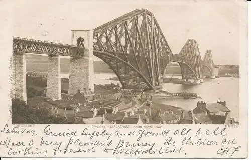 PC13980 Forth Bridge. Von der Nordseite. Schloss. 1903