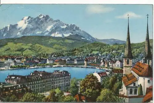 PC12750 Luzern mit Pilatus. 1957