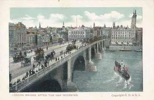 PC14977 London Bridge nach der Erweiterung von 1904. G.D. und D.L