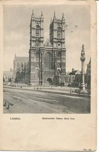 PC14575 London. Westminster Abbey. West End. 1905