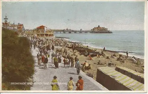 PC14684 Promenade und Bandstand. Eastbourne. Valentinstag. 1948