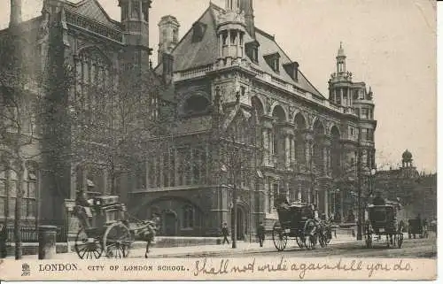 PC14335 London. City of London School. Tuck. 1904