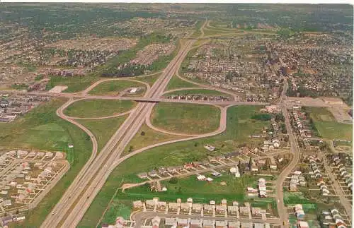 PC12811 New York State Thruway. Luftaufnahme von Buffalo Interchange. Carhart. Pla