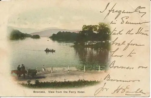 PC14629 Bowness. Aussicht vom Ferry Hotel. 1903