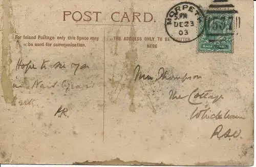 PC14410 Bothal. Postkarte. 1903