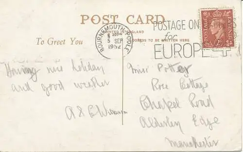 PC14232 Boscombe. Multi-View-Postkarte. 1952