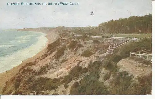 PC14247 Bournemouth. Auf der Westklippe. Photochrom. Celesque. Nr. F.47004