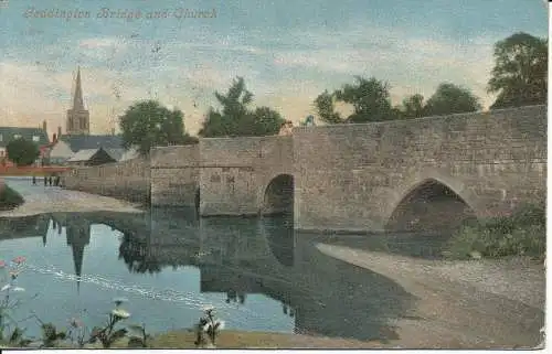 PC14720 Geddington Brücke und Kirche. Valentinstag. 1903