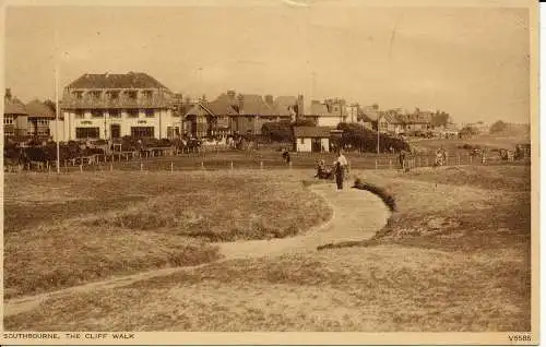 PC14705 Southbourne. Der Cliff Walk. Photochrom. 1958