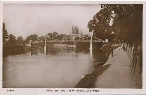 PC15294 Hereford. Die neue Brücke und der neue Spaziergang. RP. 1908