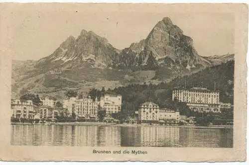 PC12773 Brunnen und die Mythen. Photoglob. 1911