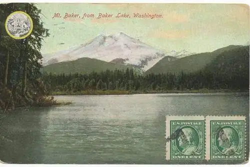 PC12775 Mt. Bäcker von Baker Lake. Washington. Hopf. Nr. 1009. 1911