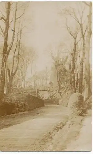 PC14944 Alte Postkarte. Die Straße und die Brücke über die Straße. RP